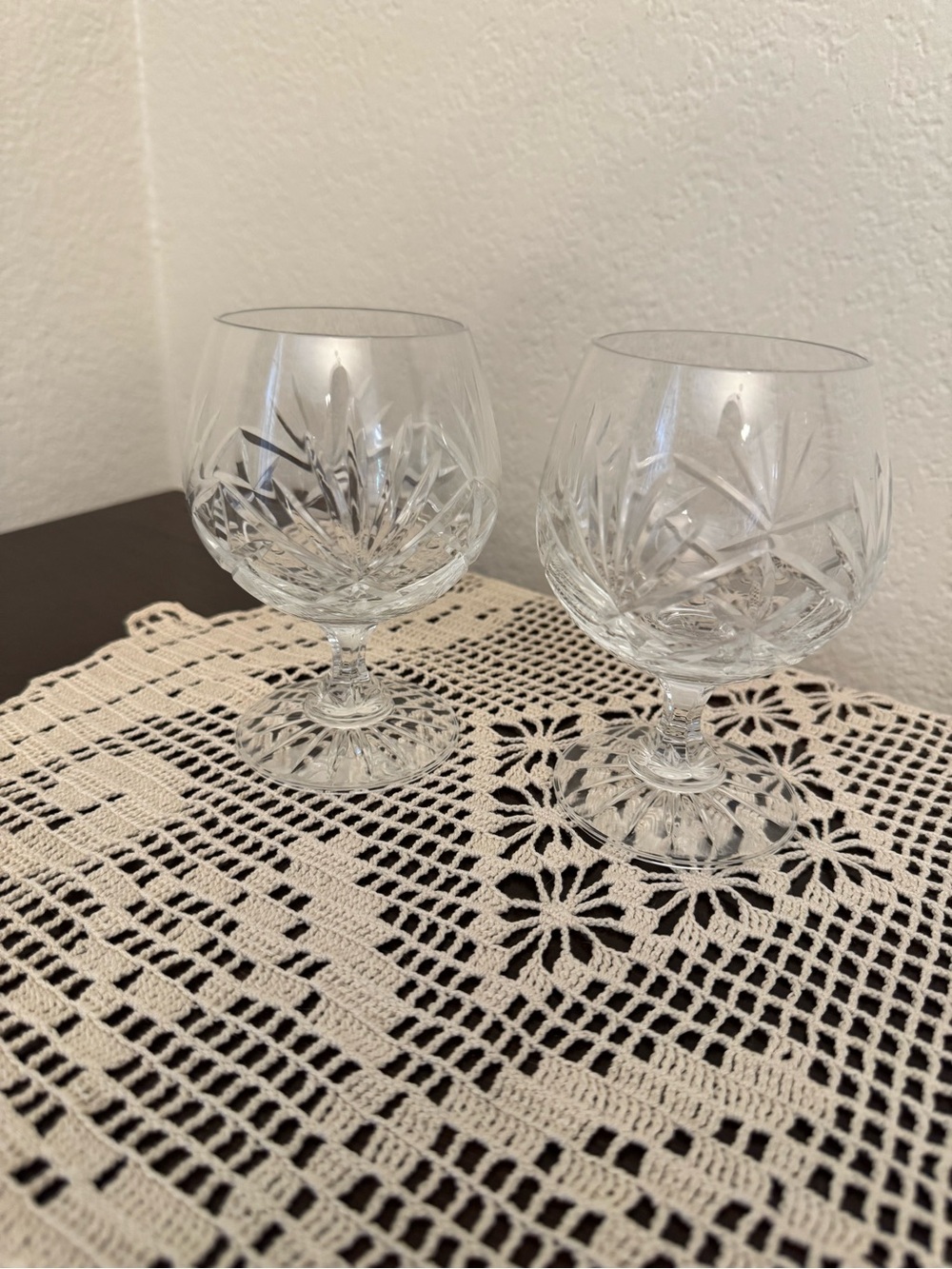 Set (2) Barski European Crystal Goblets
